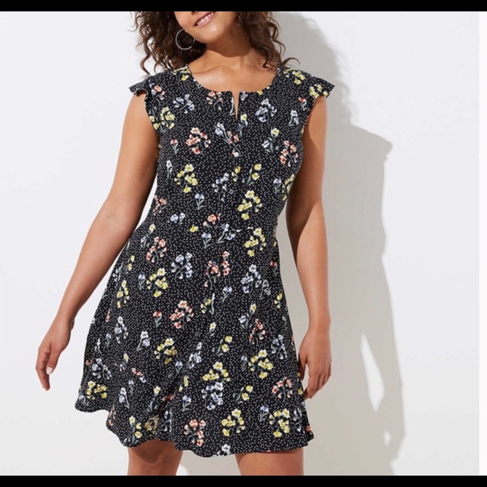 LOFT Button Down Floral Dress